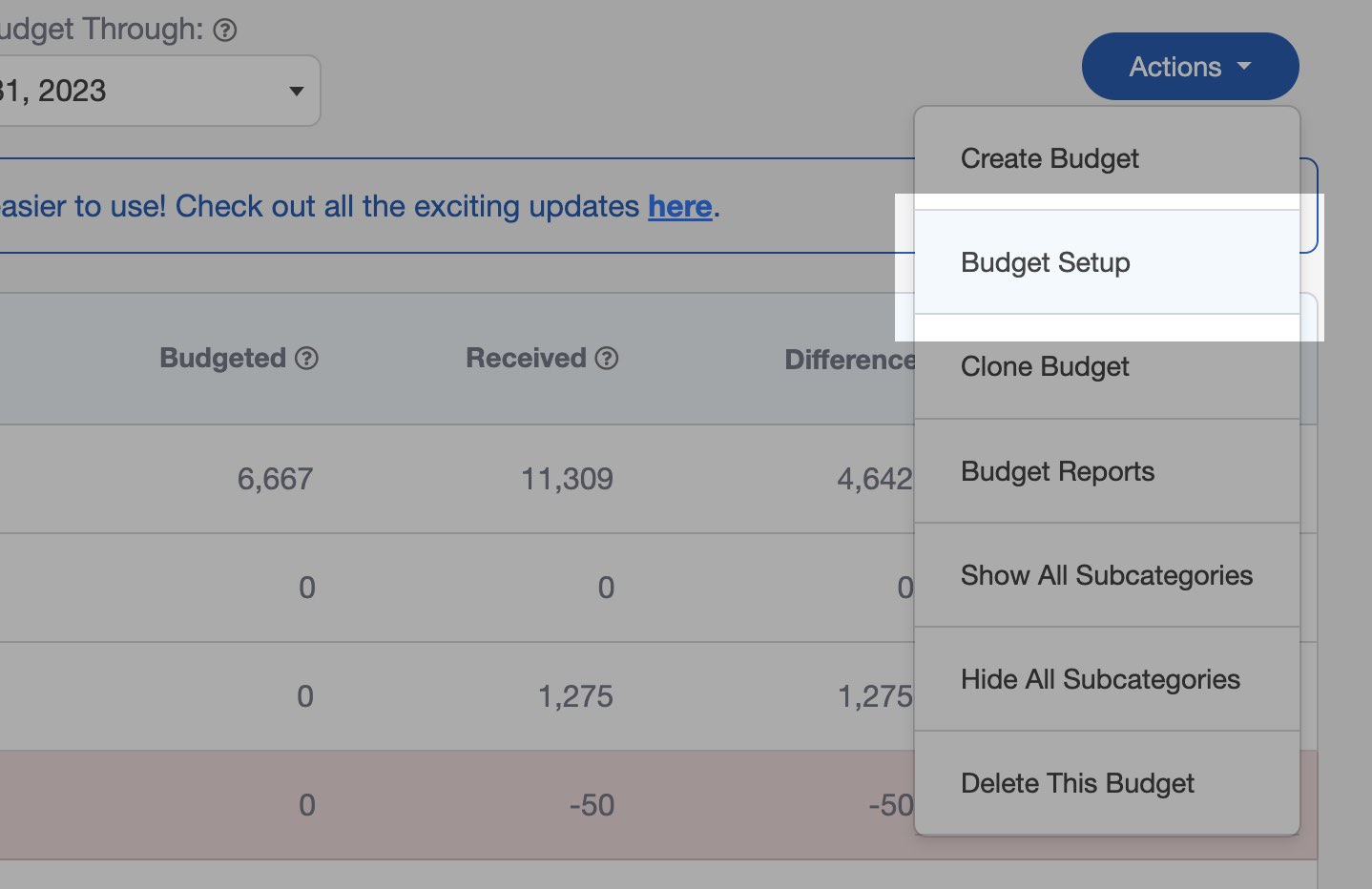 Using the Quick Budget setup for small church accounting in ChurchTrac
