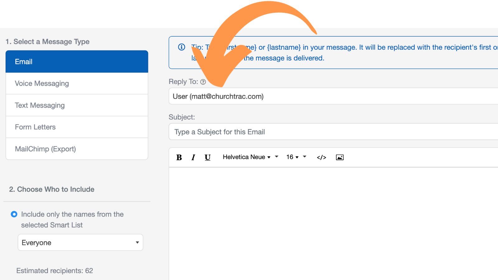 How to enable and use ChurchTrac Mail for mass email at your church